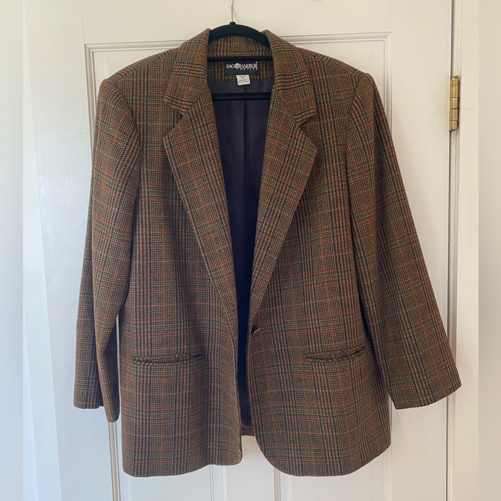 VTG Sag Harbor Plaid Blazer